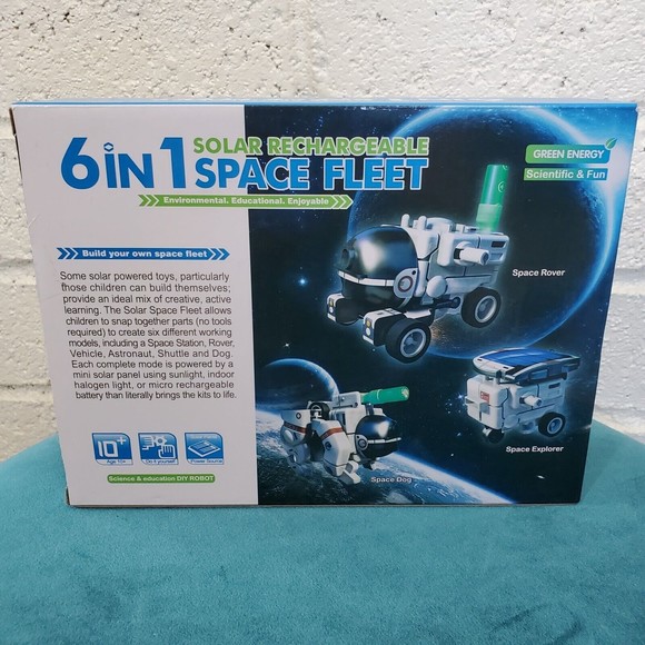 STEM 6 in 1 Solar Rechargeable Space Fleet Robots Learning Kit DIY Science NEW - Picture 1 of 8